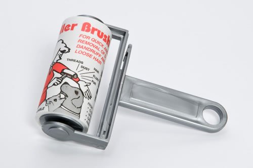 Silver Trident Lint Roller Brush 5m long roll of sticky paper with adhesive surface which can be torn off & thrown away once used. Designed for removing lint, dust & animal hair from clothes & upholstery