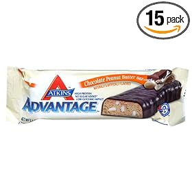 Atkins Advantage Chocolate Peanut Butter Bar, 2.1-Ounce Bars (Pack of 15)