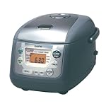 Sanyo ECJ-HC55H 5-1/2-Cup Micro-Computerized Rice Cooker and Slow Cooker, Grey