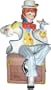 Cybis hand painted porcelain clown sculpture entitled "Jumbles & Friend