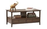 Tasman Coffee Table with Bamboo Accents Walnut Finish
