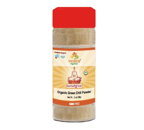 Organic Green Chili Powder Dehydrated, 2 0z.