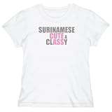 T-Shirt Woman White Surinamese Cute & Classy Suriname Country