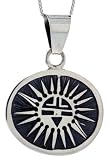 Sterling Silver Round Sun Pendant (27mmx33mm)