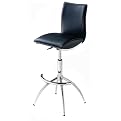 Adjustable Swivel Barstool- Black Leather