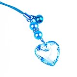 Hand Crafted Cellular Phone Charm - Heart Glass - Blue