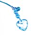 Hand Crafted Cellular Phone Charm - Heart Glass - Blue