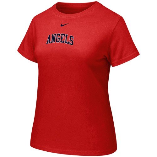 Nike Los Angeles Angels of Anaheim Ladies Red Arch Lettering Crew T-shirt