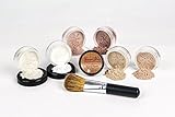 Mineral Makeup XXL KIT w/ FLAWLESS FACE BRUSH Full Size Set Sheer Bare Skin Powder Cover (Ebony)