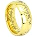 6-8mm Lord of the Ring Tungsten Carbide 14k Gold Band in Sizes 5-13