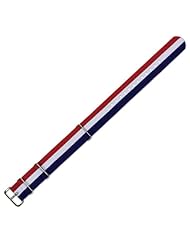 NATO Ballistic Nylon Watch Band - Red, White, & Navy - 20mm