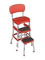 Cosco 11-120RED1 Retro Chair/Step Stool Red
