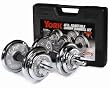 40 Lb. York Chrome Adjustable Dumbbell Plastic Case Set