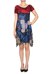 Cotton One Shoulder Short Sleeves Round Neck  Dress