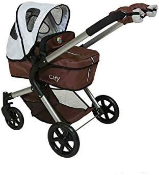 DeCuevas City Doll Pram and Stroller with 3 x 1 Carry Cot and MITTS by DeCuevas