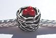 Murano Style Silver Plated Birds Nest Bead Fits Pandora Red Pearl (1)