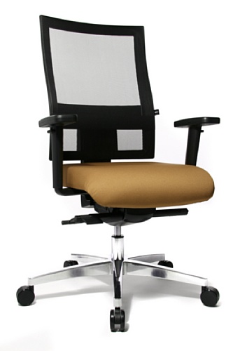 Topstar PS69BHW57 B&uuml;rodrehstuhl Sitness 60 inklusive Armlehnen / Sitzbezug hellbraun - Netzbezug schwarz