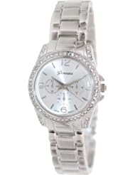 Geneva Platinum Womens 4647.SILVER Silver Metal Quartz Watch with Silver Dial