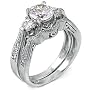Sterling Silver Cubic Zirconia CZ Wedding Engagement Ring Set