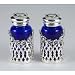 PIERCED SALT/PEPPER SET - PIERCED SILVER PLATED PAIR OF SALT AND PEPPER SHAKERS