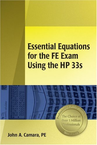 Books: Essential Equations for the FE Exam Using the Hp 33s