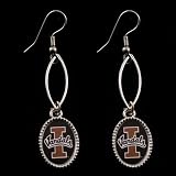 Idaho Vandals Black Oval Drop Earrings