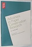 Advances in paper conservation research : 23 - 24 May 2009
