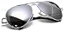 Mirror Aviator Sunglasses Silver Vintage Style