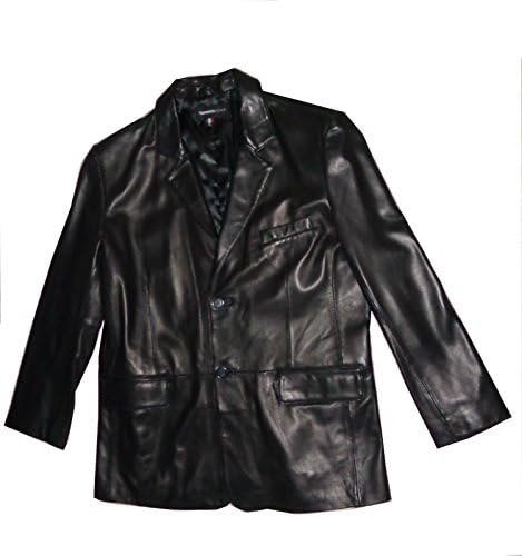 Tanners Ave Mens Classic sports lamb skin leather coat Black 3XL