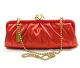 Coach Handbag - Amanda Coral Satin Darcy Clutch Kisslock Bag 13598