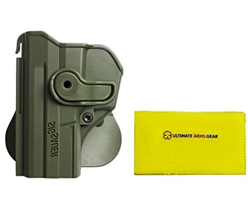 IMI Defense Z1290LH Polymer 360Â° Rotate Holster Sig Sauer SIG Pro SP2022/SP2009 Left Handed, OD Olive Drab Green + Ultimate Arms Gear Care Silicone Cleaning Cloth