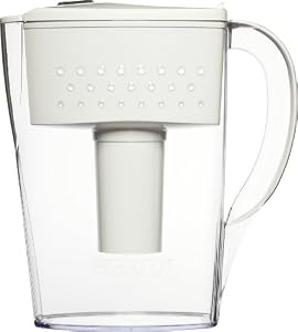 Brita Riviera Water Filter Pitcher, Chrome, 8 Cup