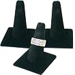 3 Black Velvet Square Base Ring Finger Jewelry Holder Showcase Display Stands
