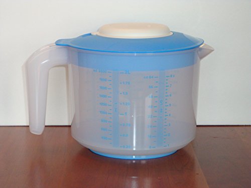 Tupperware Mix-N-Stor Pitcher 2Qt with Raindrop Blue Seal by Tupperware