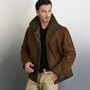 Men's Landing Navy B-3 Shearling Bomber Jacket - Black Large