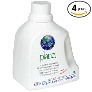 Planet Ultra Liquid Laundry Detergent, 100 Fluid-Ounce Bottles (Pack of 4)