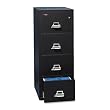 4-Drawer Vertical File, 20-13/16w x 31-9/16d, UL 350&deg; for Fire, Legal, Black