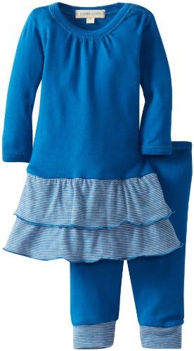 PAIGELAUREN baby Baby-Girls Newborn Ruffle Dress and Legging, Honolulu, 0-3 Months