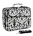 Cottage Chic! Black Damask Floral Print 17 Padded Laptop Computer Cover Case