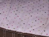 CIRCO Crib Bedding Reversible Bumper POLKA DOTS on PINK & PINK STRIPE on BROWN