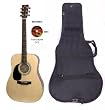 SX Mentor LH NA Left Handed Acoustic Guitar Package w/ Instrucional DVD and Carry Bag Included