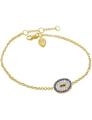 Oval Evil Eye Bracelet Yellow Gold Diamonds Sapphires Meira T