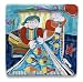 Handmade De Simone Square Platter with Fisherman From Italy