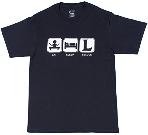 Top Notch Custom Apparel Adult Eat Sleep League Of Legends T-Shirt Large Black