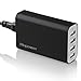 Power Adapter,Mopower 36 Watt/7.2A Portable 4 USB Desktop Charger Travel Charger with Auto Detect Technology for iPhone 6 5S 4S,iPad,Apple Watch,iPod,Samsung,LG and more Black
