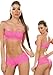 Sexy Hot Pink Lace Tank Crop Top Bra and Panties Set