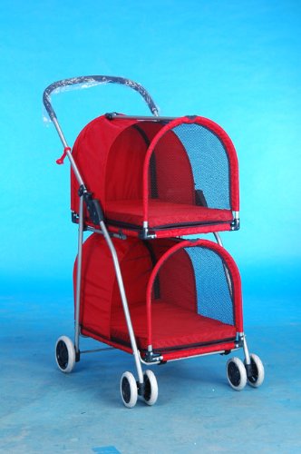 Double Decker Pet Stroller - Red