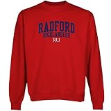 NCAA Radford Highlanders Team Arch Crew Neck Fleece Sweatshirt - Red