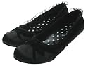 Balmoral Satin Pumps Rüschen Schwarz (P31n)