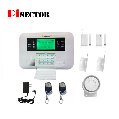 PiSector Cellular GSM Quad-Band Home Security Alarm System Pack, Auto Dial, LCD Display, 433MHz